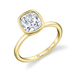 Cushion Cut Bezel Set Engagement Ring - Cliodhna