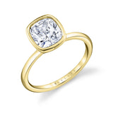 Cushion Cut Bezel Set Engagement Ring - Cliodhna