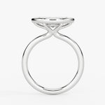 East to West Marquise Cut Bezel Engagement Ring - Cliodhna