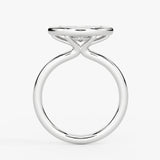 East to West Marquise Cut Bezel Engagement Ring - Cliodhna