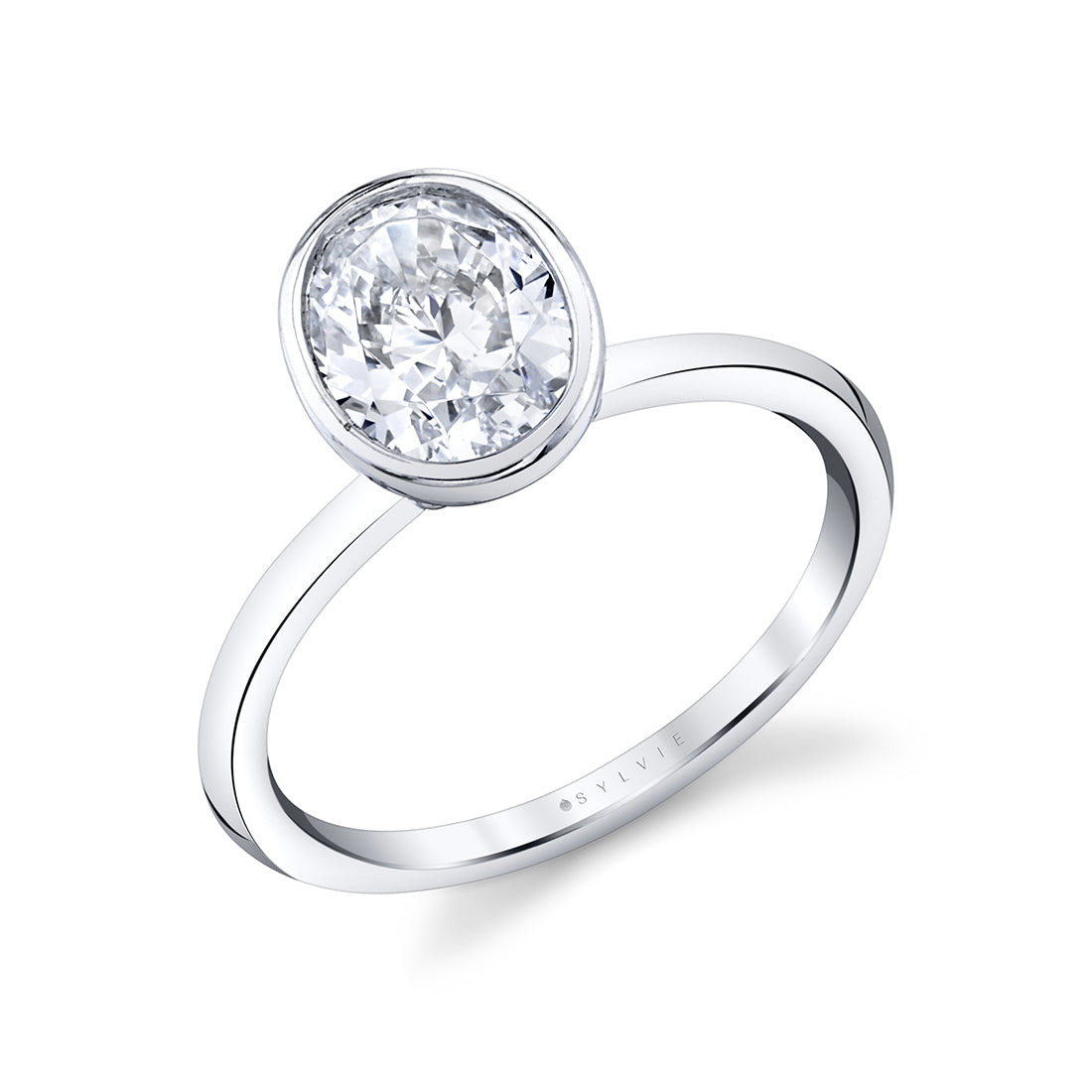 Oval Cut Bezel Set Engagement Ring - Cliodhna