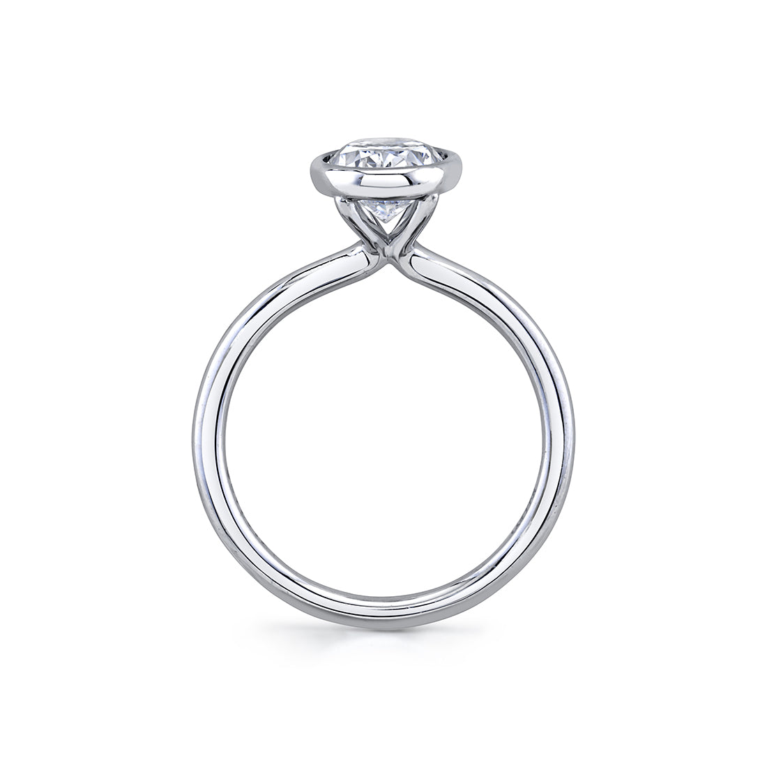 Oval Cut Bezel Set Engagement Ring - Cliodhna