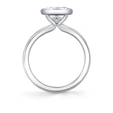East West Oval Cut Bezel Set Engagement Ring - Cliodhna