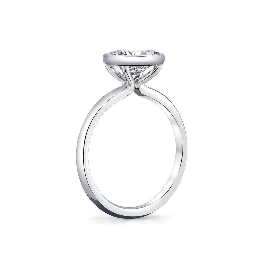 East West Oval Cut Bezel Set Engagement Ring - Cliodhna