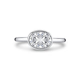 East West Oval Cut Bezel Set Engagement Ring - Cliodhna