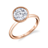 Round Cut Bezel Set Engagement Ring - Cliodhna