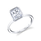 Radiant Cut Bezel Set Engagement Ring - Cliodhna