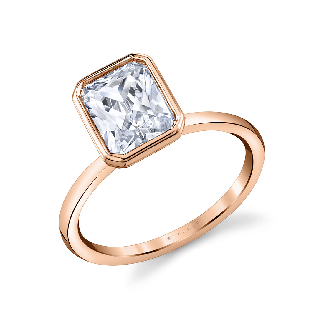 Radiant Cut Bezel Set Engagement Ring - Cliodhna