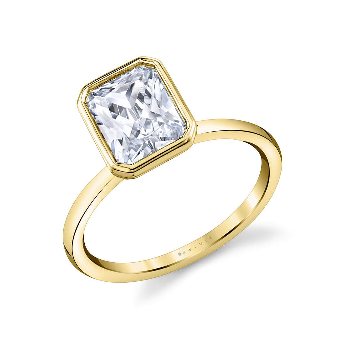 Radiant Cut Bezel Set Engagement Ring - Cliodhna