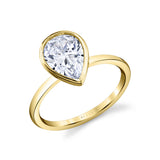 Pear Shaped Bezel Set Engagement Ring - Cliodhna
