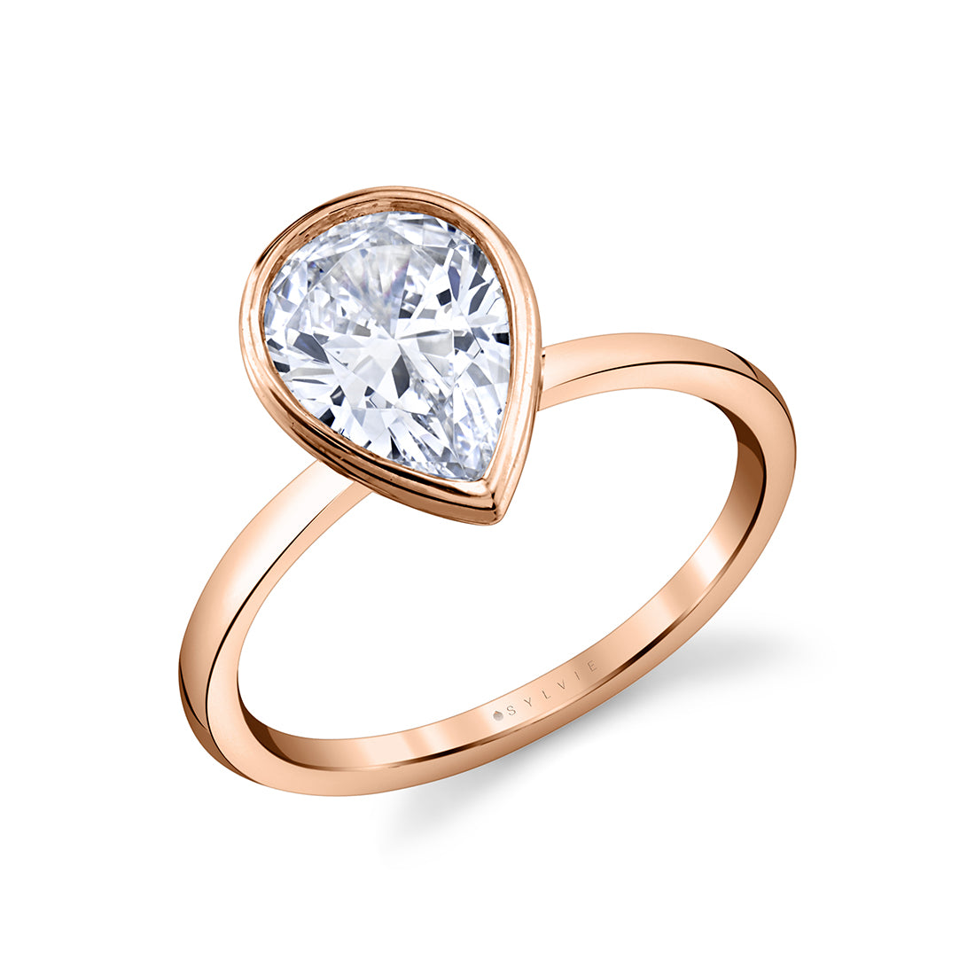 Pear Shaped Bezel Set Engagement Ring - Cliodhna