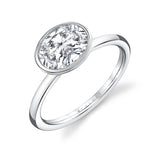East West Oval Cut Bezel Set Engagement Ring - Cliodhna
