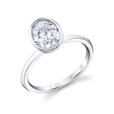 Oval Cut Bezel Set Engagement Ring - Cliodhna