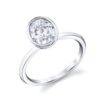 Oval Cut Bezel Set Engagement Ring - Cliodhna