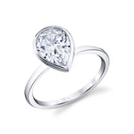 Pear Shaped Bezel Set Engagement Ring - Cliodhna