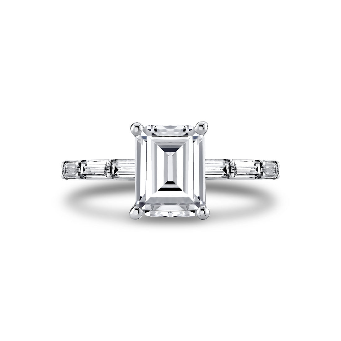 Emerald Cut Baguette Engagement Ring - Odessa