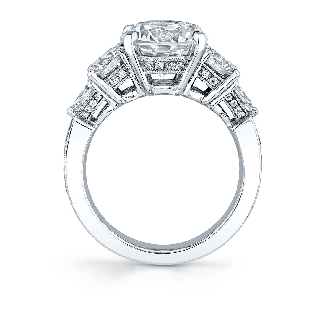 Round Cut Three Stone Engagement Ring - Camryn