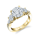 Round Cut Three Stone Engagement Ring - Camryn