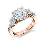 Round Cut Three Stone Engagement Ring - Camryn