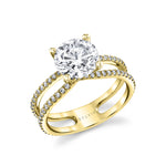 Split Shank Round Cut Engagement Ring - Daniella