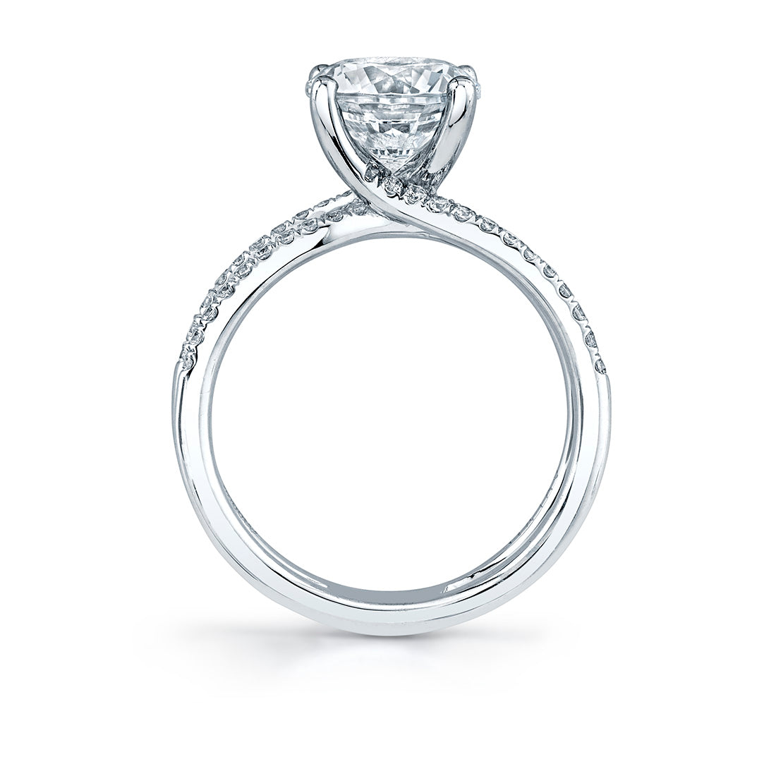 Split Shank Round Cut Engagement Ring - Daniella