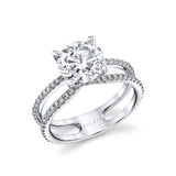 Split Shank Round Cut Engagement Ring - Daniella