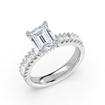 Emerald Cut Baguette Engagement Ring - Mica