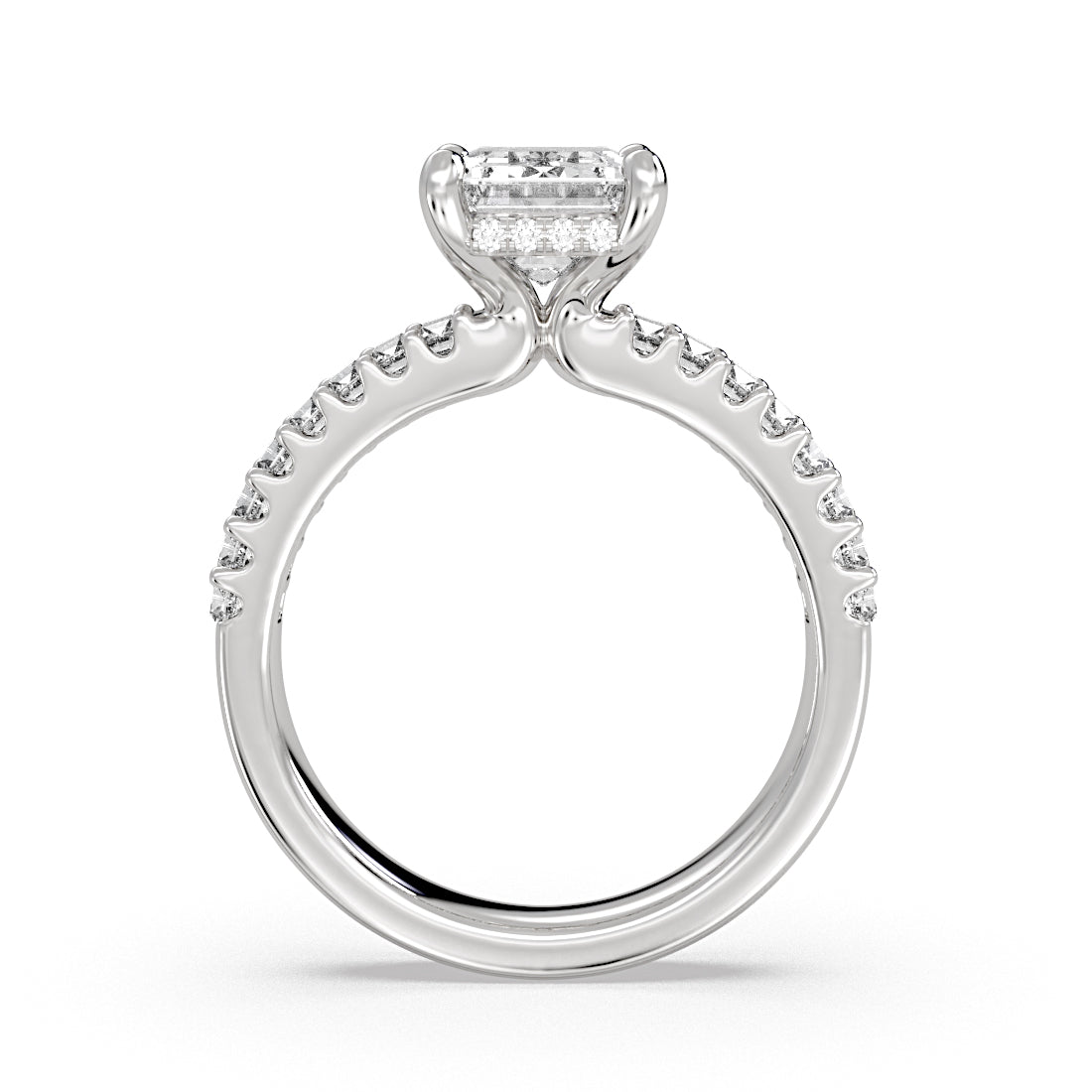 Emerald Cut Baguette Engagement Ring - Mica
