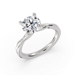 Round Cut Solitaire Spiral Engagement Ring - Palmer