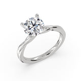 Round Cut Solitaire Spiral Engagement Ring - Palmer