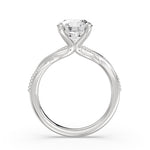 Round Cut Solitaire Milgrain Spiral Engagement Ring - Rue