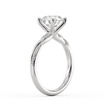 Round Cut Solitaire Milgrain Spiral Engagement Ring - Rue