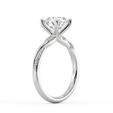 Round Cut Solitaire Milgrain Spiral Engagement Ring - Rue