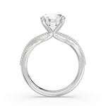 Round Cut Solitaire Milgrain Spiral Engagement Ring - Wiley