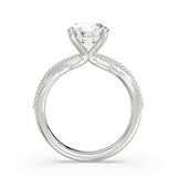 Round Cut Solitaire Milgrain Spiral Engagement Ring - Wiley