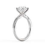 Round Cut Solitaire Milgrain Spiral Engagement Ring - Wiley