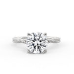 Round Cut Solitaire Milgrain Spiral Engagement Ring - Wiley