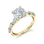 Diamond Pear Setting Round Cut Engagement Ring - Beverly