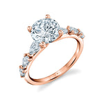 Diamond Pear Setting Round Cut Engagement Ring - Beverly