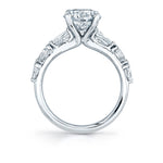 Diamond Pear Setting Round Cut Engagement Ring - Beverly