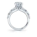 Diamond Pear Setting Round Cut Engagement Ring - Beverly