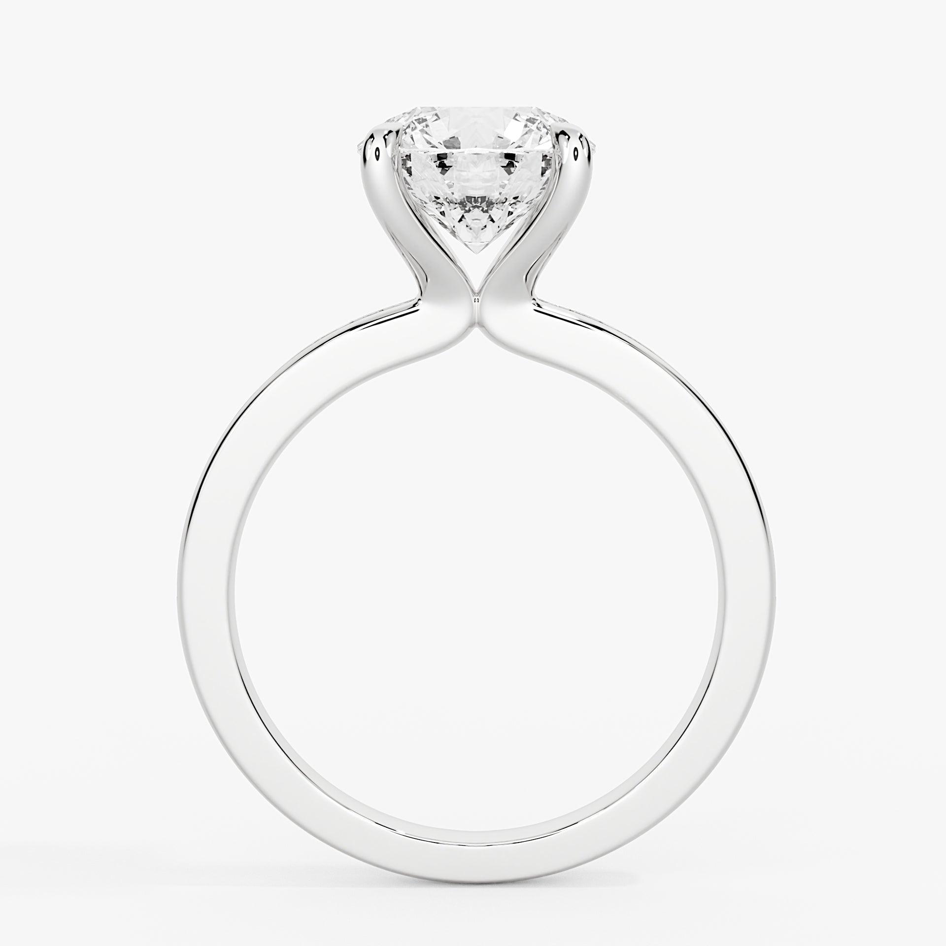 Round Cut Channel Set Diamond Engagement Ring - Yakira