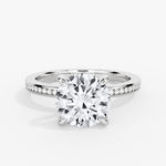 Round Cut Channel Set Diamond Engagement Ring - Yakira