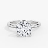Round Cut Channel Set Diamond Engagement Ring - Yakira