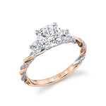 Two Tone Tight Spiral Round Cut Engagement Ring - Dayla