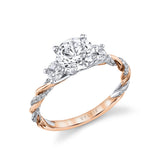 Two Tone Tight Spiral Round Cut Engagement Ring - Dayla