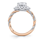 Two Tone Tight Spiral Round Cut Engagement Ring - Dayla