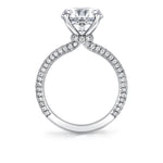 Round Cut Pave Engagement Ring with Diamond Collar - Evanthe