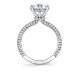Round Cut Pave Engagement Ring with Diamond Collar - Evanthe