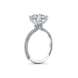 Round Cut Pave Engagement Ring with Diamond Collar - Evanthe